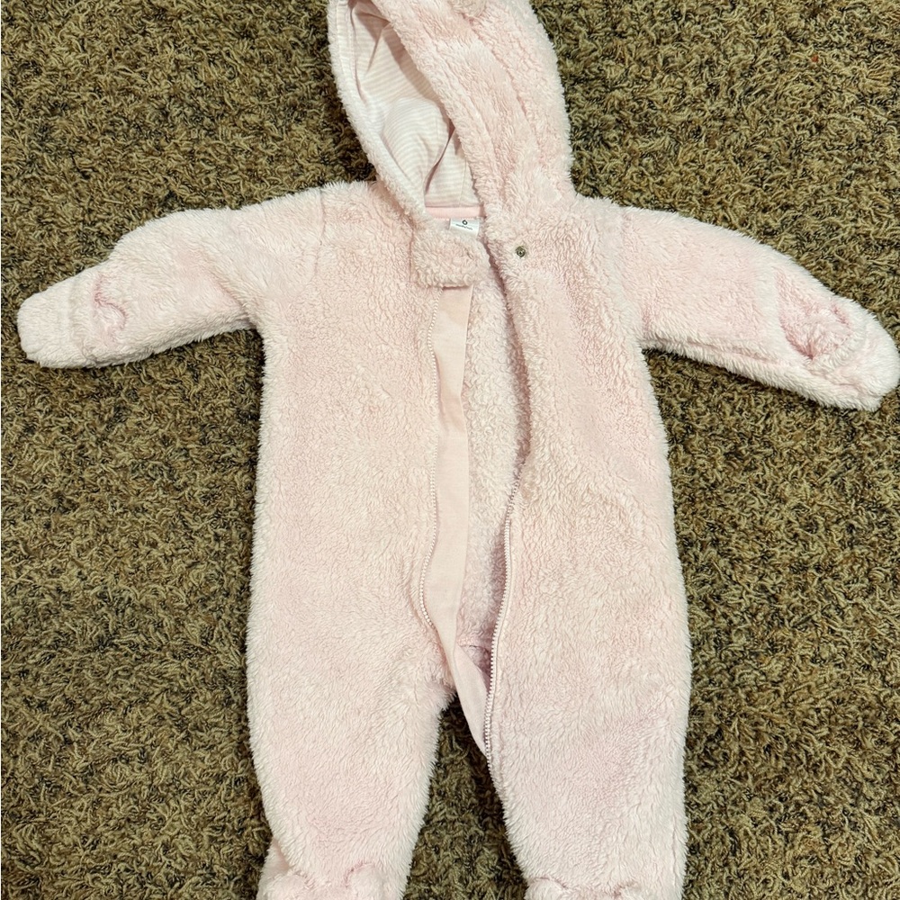 Carter's Soft Pink Hooded Footie Snowsuit Bunting